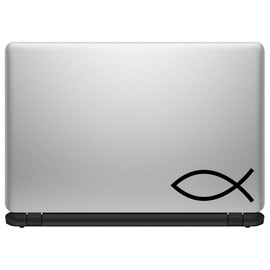 Christian Fish Jesus [Pick Any Color] Vinyl Transfer Sticker Decal for Laptop/Car/Truck/Window/Bumper (6in x 2.5in (Car Size), Black)