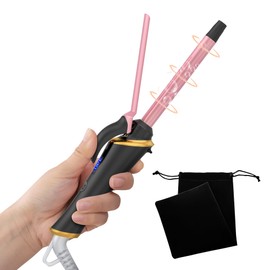 Ukliss Mini Curling Iron for Short Hair - Dual Voltage, Fast Heating in 30s, 5 Temp Settings, Auto Shut-Off, Small Barrel for Bouncy Curls, Gifts for Women (Black, 1/2 Inch Travel Curling Iron)