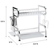 Farenheit Stainless Steel 2-Tier Dish Drying Rack for Kitchen Storage,