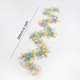 Dzrige 6.56ft Easter Tinsel Garlands Spring Hanging Garland Colorful Metallic Tinsel Twist Garland Decoration Easter Party Tree Home Hanging Ornament Birthday Party Supplie