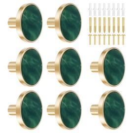 8Pcs Drawer Knob Set Brushed Zinc Alloy Cabinet Knobs 32x25mm Kitchen Cabinet Handles Decorative Exquisite Furniture Knob Dresser Knob for Closet Drawer Dresser Door(Green)