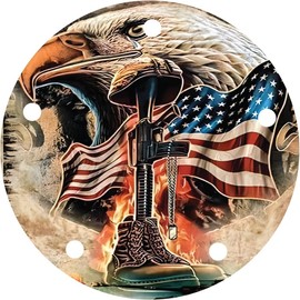 Kustom Cycle Parts Fallen Soldier American Flag Points/Timing Cover Compatible with Harley Davidson Motorcycles (Fits: Twin Cam 1999 to 2017 Motors)