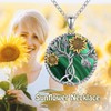 CHENGHONG Malachite Sunflower Necklace for Women 925 Sterling Silver Malachite