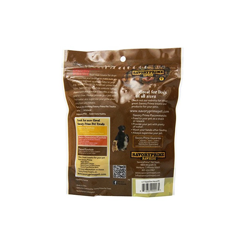 Savory Prime Pressed Rawhide Bone (6 Pack)