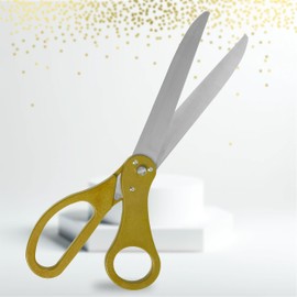 25 Inch Gold Scissors for Grand Opening – Heavy Duty Scisors 25'' Giant Scissors for Ribbon Cutting Ceremony Large Gold Giants Ribbon Cutting for Special Events Inaugurations and Ceremonies