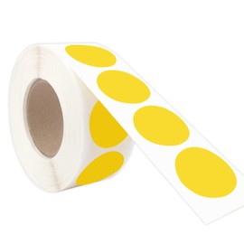 PARLAIM 1 Inch Round Permanent Adhesive Color-Code Dot Stickers,1000 per Roll dots Label Dispenser Box (Yellow)