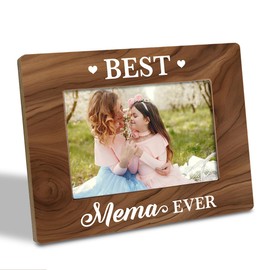 Mother's Day Gift for Mema, Mom Grandma, Best Mema Ever Photo Frame, Holds 4 x 6 Inch Photo, Farmhouse Wooden Picture Frame Gift, Birthday Christmas Gift for Mema, Family Photo Frame Decor