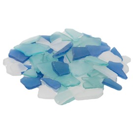 Nautical Crush Trading Sea Glass | Cobalt Blue Aqua and Frosted White Sea Glass Mix | 11 Ounces of Sea Glass for Art Crafts and Decor | Sea Glass Bulk