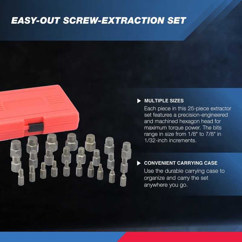 NEIKO 04204A Hex-Head Multispline Screw and Bolt Extractor Set, Easy-Out