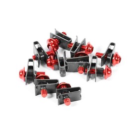 Mounting Clip Nut 10 Piece M5 Aluminum Motorcycle Fairing Housing Screw Kit Screw Spire Speed Mounting Clip Nut (Red)