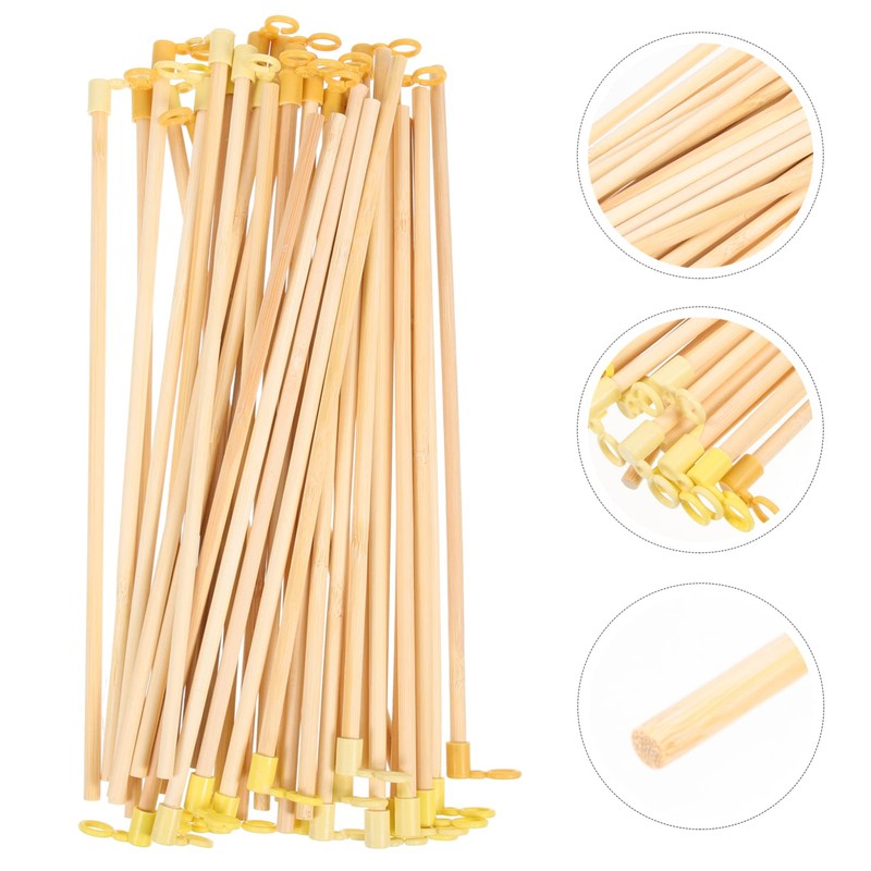 STOBOK Pack of 35 Paper Lantern Stands, Walking Sticks, Wooden
