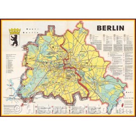 Historic Map - Berlin, Germany, 1963, Presse- und Informationsamt des Landes Berlin - Vintage Wall Art 24in x 18in