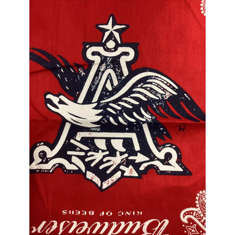 Jordefano {QTY 3} Budweiser King of Beers Bandana Scarf Red