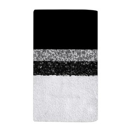 AnBuPan Sequined Black Silver Texture Hand Towel Not Shiny Face Towels Suit Travel Sports Pool Swimming Bath Camping Spa Gym Yoga,15x30 Inch