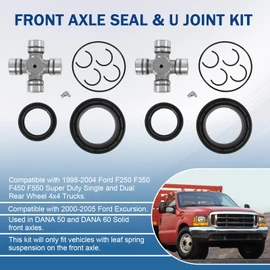 Front Axle Seal & U Joint Kit Compatible with Ford F250 F350 F450 F550 Super Duty Excursion with Dana 50/60 1998-2005 Replace# 2002692 50381 50491 SPL55-4X 41784-2