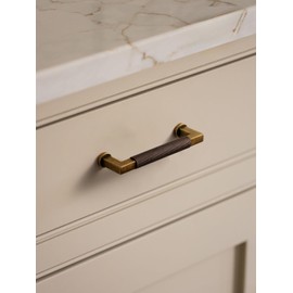 JIASENBAO 5 Pack Antique Brass Cabinet Pulls 3.75" Hole Center Knurled Vintage Drawer Pulls Bathroom Dresser Handles Hardware Square Zinc Alloy