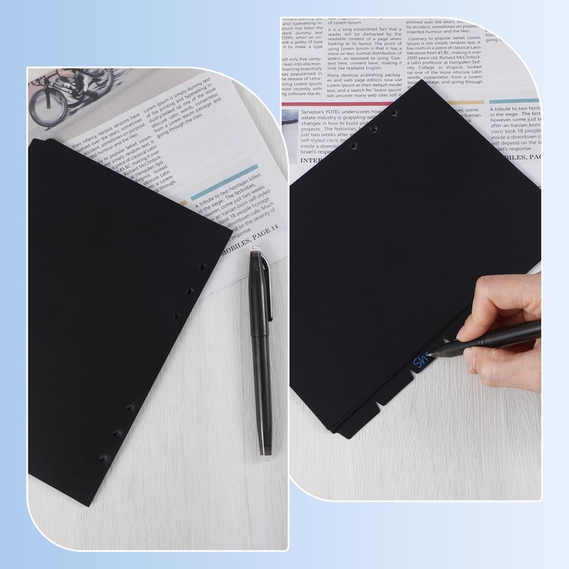 Ymapinc A5 Binder Dividers with Tabs, 7pcs 6 Ring A5