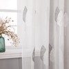 MIULEE Living Room Curtains, Transparent, Beautiful Grey and White Leaves