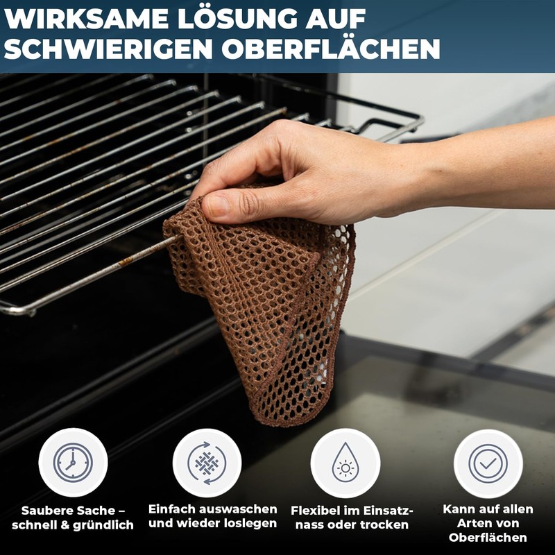 Silva Premium Microfibre Cloths & Wire Tea Towels, Wet &