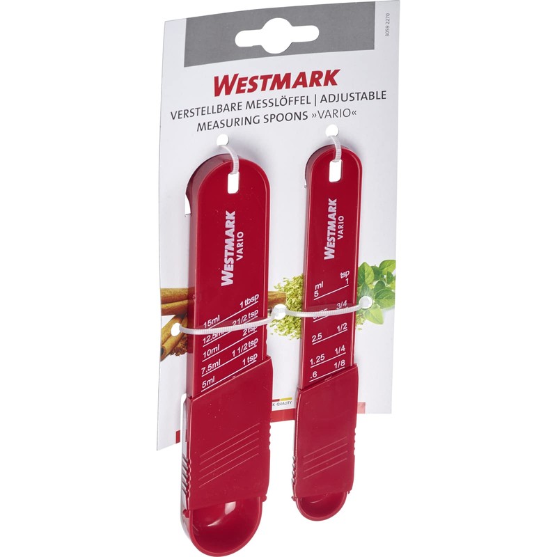 Westmark 2 Measuring Spoons, Adjustable, with Scales: 1 x 0.6