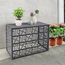 Air Conditioner Fence Privacy Screen 4 Fencing to Hide Air Conditioner Screen for Outside Units, Outdoor Equipment Enclosure Panels (Dark Gray F, 43.31 * 21.65 * 31.5in)