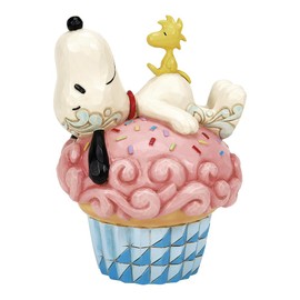Enesco Jim Shore Snoopy Laying On Cupcake Figurine
