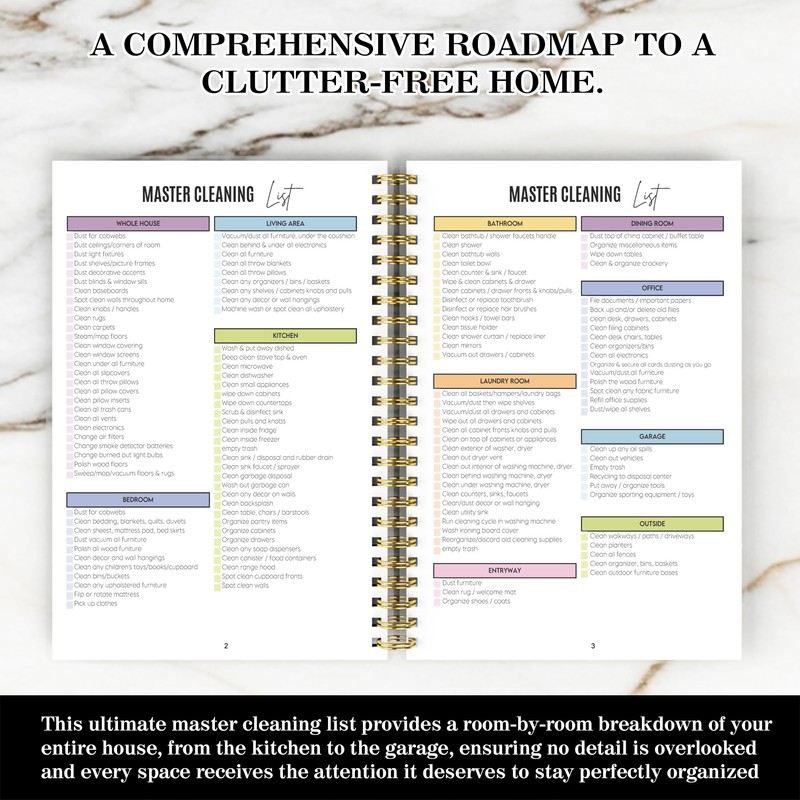 ADHD Cleaning Planner - Checklist Notebook for Executive Dysfunction -