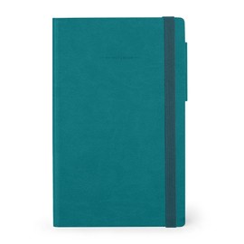 Legami - Polka Dot Notebook Medium 192 Pages Soft PU Cover FSC Certified Paper White Paper 100gsm Double Bookmark Elastic Band 13 x 21 cm Malachite Green