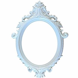 Large Size White Colour Antique Style 'Selfie' Oval Posing Frame