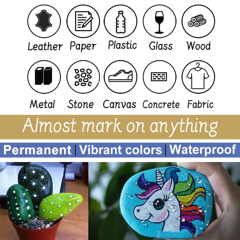 Overseas Paint Pens Paint Markers - White Permanent Markers 8