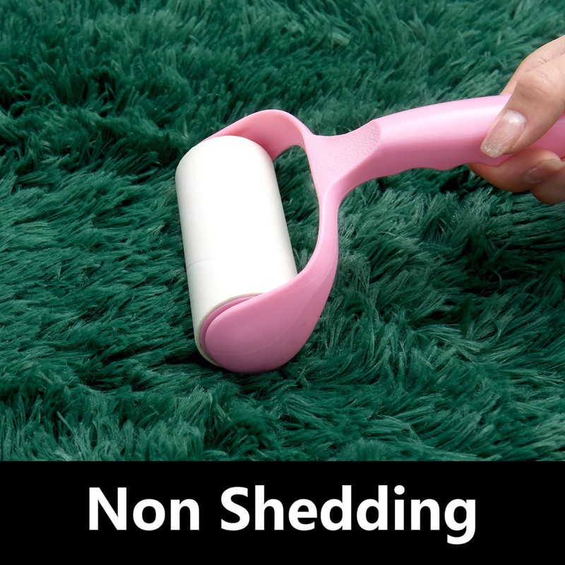 Awaytail Fluffy Lightweight 2x3 Feet, Blackish Green Under Desk Rug,