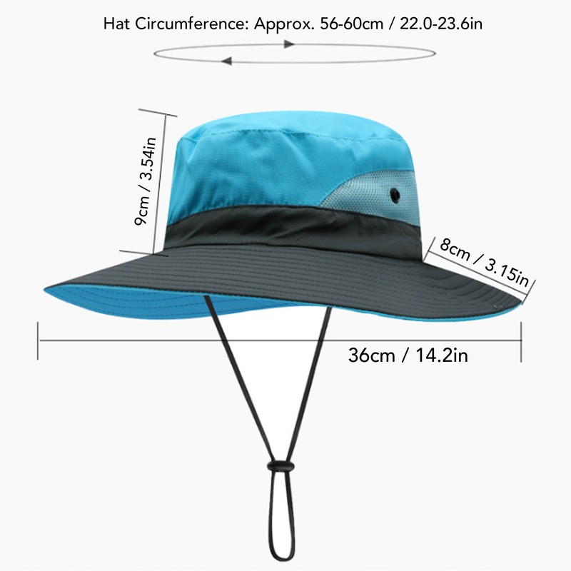 Sun Protection Hat for Women Adjustable Rope Band Quick Drying
