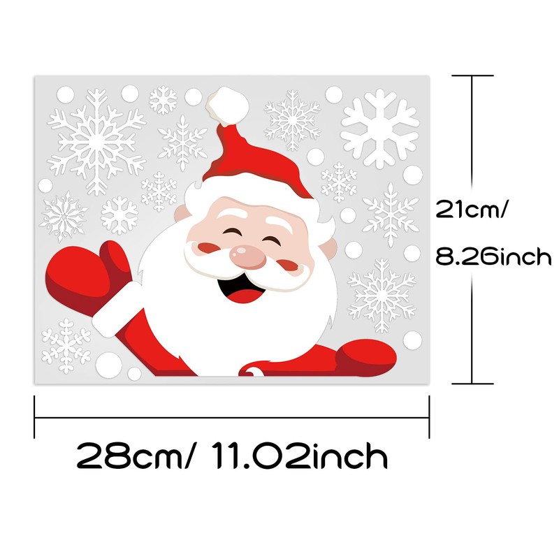 CCINEE 8 Sheet Christmas Snowflake Window Cling Stickers for Glass,