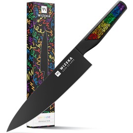 WIZEKA Chef Knife: 8 Inch: Extreme Sharp Kitchen Knife: Full Tang High Carbon Stainless Steel: Chef's knife with Ergonomic Handle with Unique Patterns,Rainbow Series