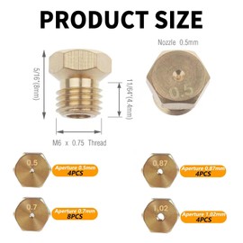 BCENG Carburettor Nozzles Brass Gas Jet Nozzles Natural Gas Hob LPG Conversion Kit Nozzles Replacement Nozzles 4 x 0.5 mm, 4 x 0.87 mm, 4 x 1.02 mm, 8 x 0.7 mm for Gas Stove Gas Nozzles for Gas Grill