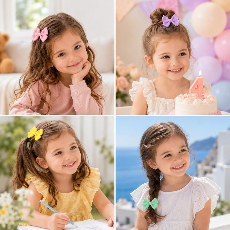 Danyarts 20PCS Toddler Hair Bows for Baby Girls, Small Toddler