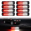 DIBMS LED Emergency Strobe Lights, 8x Red White 6 LED