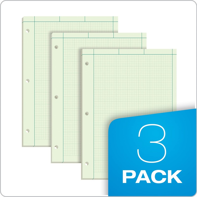 TOPS Engineering Notebooks, Graph Notebooks, 3 Pk Quad Ruled Pad,