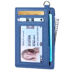 Mayski Slim Minimalist Wallet, Front Pocket Wallets, RFID Blocking, Credit Card Holder for Men & Women(Litchi Ocean Blue)