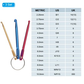 PATIKIL Crochet Hooks Set, 9 Pcs Color Short Crochet Hook Set Ergonomic Knitting Hook Kit Needles for Crochet Yarn Craft Hands Beginning DIY Supplies, Multicolor