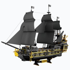 SEMKY Pirate Series Black Devil Pirate Ship MOC Building Blocks and Engineering Toy（2076 Pieces）, Pirate Ship for Kid and Fan