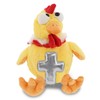 DolliBu Yellow Rooster Stuffed Animal with Silver Cross and Personalization