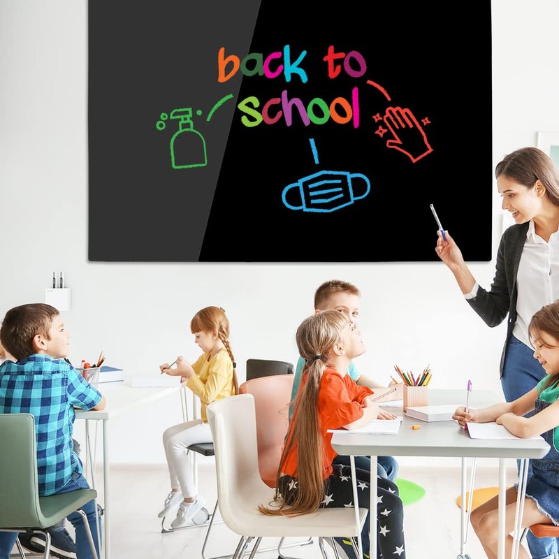 DEVELOP Magnetic Black Glass Dry Erase Board, 24 x 18