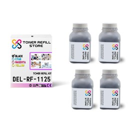 Toner Refill Store Compatible Toner Refill Kit Replacement for Dell 1125 310-9319 310-9318 High Yield Works with Dell 1125 MFP Printers (Black, 4 Pack) - 2,000 Pages