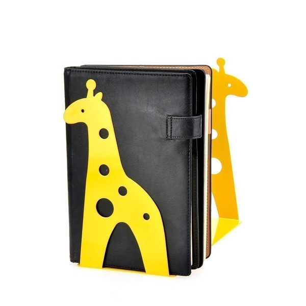 Giraffe Bookends or Giraffe Shaped Bookends, Non-slip, Stainless Steel, Book Stand, Organizer, Art Gift