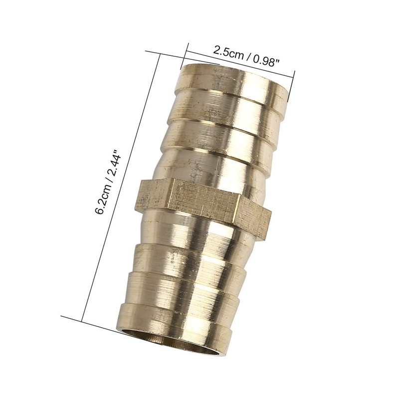 X AUTOHAUX 25mm Brass Barb Hose Fitting Straight Connector Adaptor