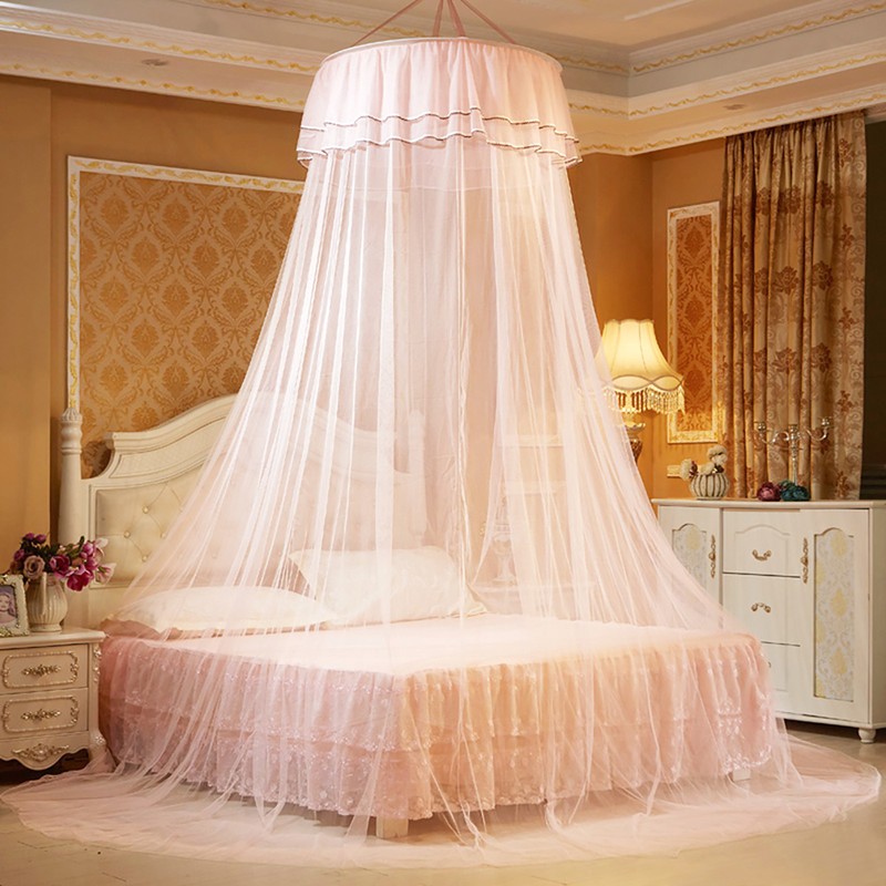 Breathable Round Canopy Lace Princess Style Mosquito Net Bed Curtain