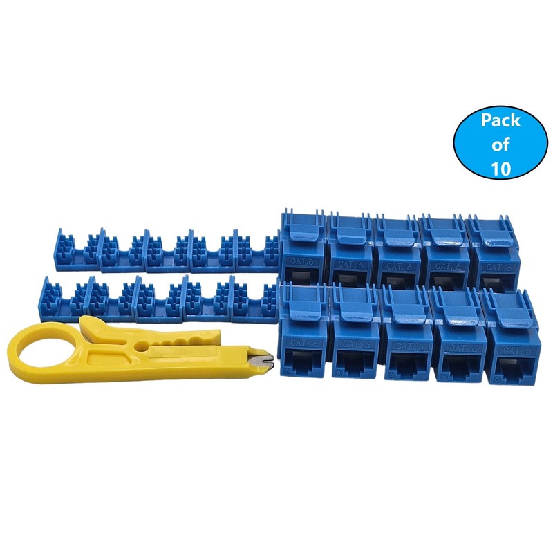 Micro Connectors CAT6 Unshielded Punch Down Keystone Jack with Tool