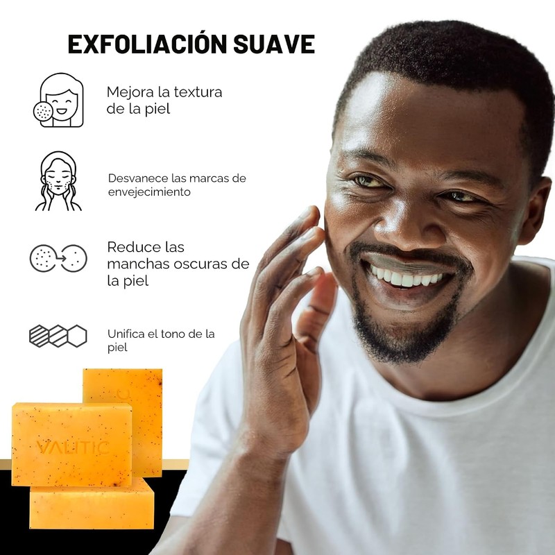 VALITIC Jabón de ácido kójico y cúrcuma para manchas oscuras,