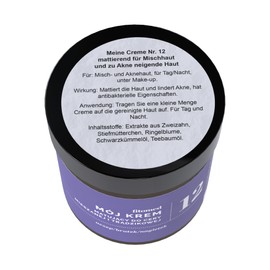 Fitomed Naturkosmetik Face Cream for Acne Skin 55 g - Vegan Moisturising Cream Face with Tea Tree and Marigold - Mattifies the Skin and Has Antibacterial Properties